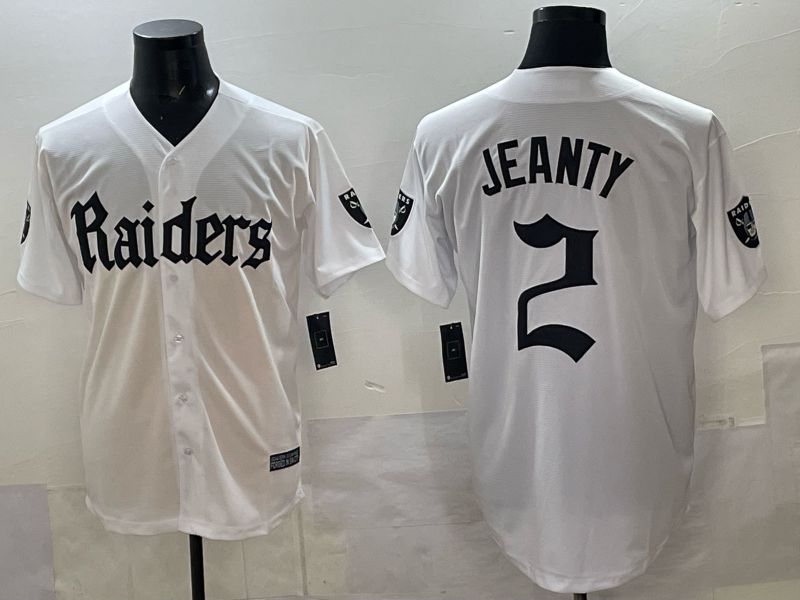 Men 2025 Oakland Raiders 2 Jeanty white 6th generation Joint Name Nike Limited NFL Jersey style 01